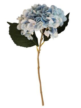 Soft Blue Faux Hydrangea Stem 18 Inch Wedding Artificial Silk Flower Large Bloom